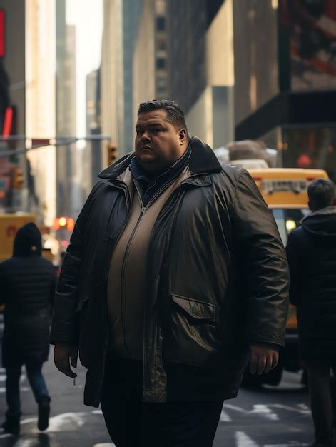 Premium Ai Image A Man Walking In A New York Street Travel Plus Size