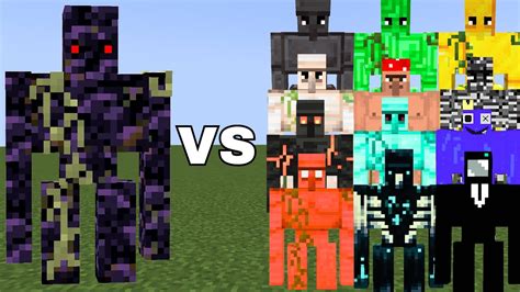 Obsidian Golem Vs All Golems Minecraft Mob Battle Obsidian Golem