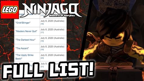 Ninjago Season 13 Full Episode List Revealed ⚔️ Youtube