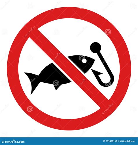 Vector Forbidden Fishing Flat Icon Symbol Stock Vector Illustration