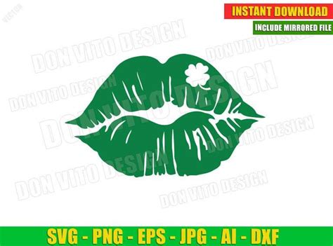 ⭐ Lips With Clover Svg Cut File For Cricut And Silhouette Holiday St