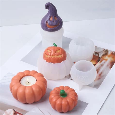 D Halloween Pumpkin Silicone Mold Diy Handmade Candle Storage Box