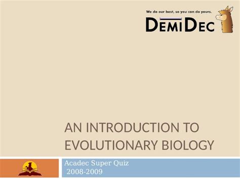 Ppt An Introduction To Evolutionary Biology Dokumentips