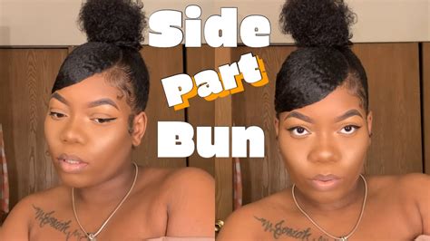 Sleek High Bun W Swoop Bang Natural Hair Youtube