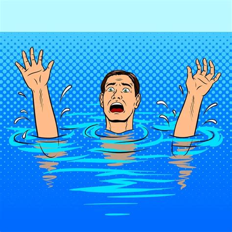 Man Reaching For Help Drowning Stock Vector Image By Patrimonio