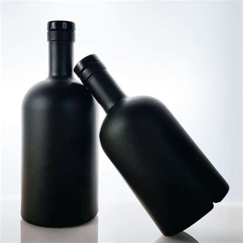 Matte Black Glass Bottle Wilk Glass