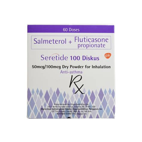 SERETIDE, Salmeterol xinafoate 50mcg + Fluticasone propionate 100mcg 60 ...