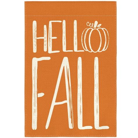 Artoid Mode Pumpkin Hello Fall Garden Flag 12 X 18 Inch Orange Double