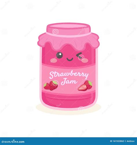 Kawaii Jelly Jar Cartoon Vector Illustration Cartoondealer