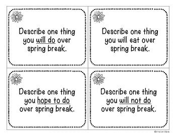 Spring Discussion Cards By Kristen Vibas Teachers Pay Teachers