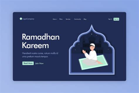 Website Illustration Ramadhan Kareem Graphic By Uppoint Design