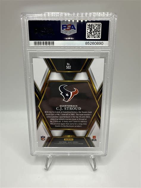 2022 Panini Select CJ Stroud Silver Prizm XRC SSP PSA 10 GEM Texans