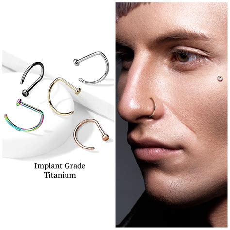 Titanium D Shape Nose Ring Ubicaciondepersonascdmxgobmx