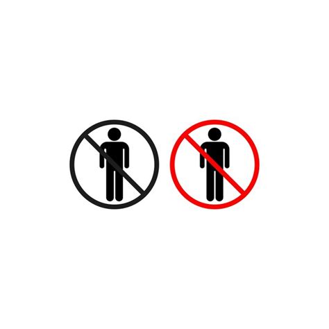 Premium Vector No Man Sign Male Restrict Vector Symbol Men Not