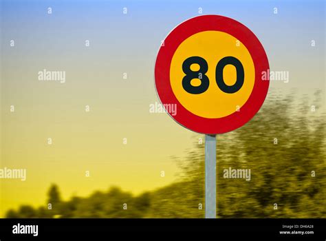 Speed Limit 80 Sign Hi Res Stock Photography And Images Alamy