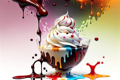 Premium Photo | Splash art splash art a fancy icecream balls with delicious whipped cream ...