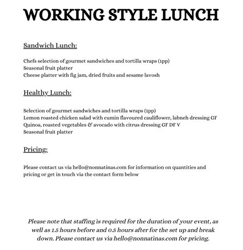 Working Style Lunch Nonna Tina S Italian Pies Catering Services