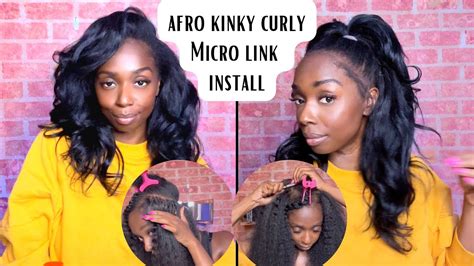 Easy Diy Afro Kinky Curly Micro Link Install Ywigs Youtube