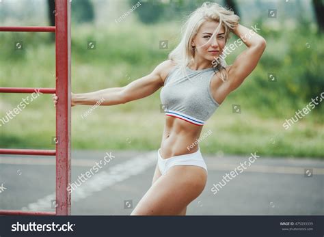 Fitness Sexy Blonde Woman Relax After Stock Photo Edit Now 475033339