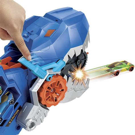 Hot Wheels T Rex Mega Transporter Zestaw Z Transporterem Przekształcającym Się W T Rexa HNG