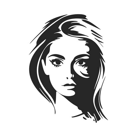 Black and white logo depicting a beautiful and sophisticated woman ...