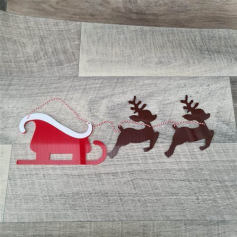 Acrylic Sleigh And Reindeer Set Large Manchester Craft Blanks