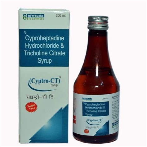 Cyptro Ct Ml Cyproheptadine Hydrochloride Tricholine Citrate Syrup