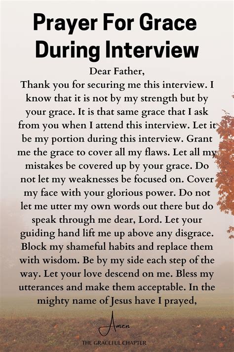 13 Prayers For A Job Interview - The Graceful Chapter