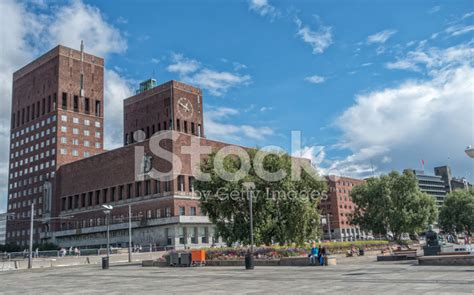 Exterior Of The Oslo City Hall In Oslo, Norway Stock Photo | Royalty ...