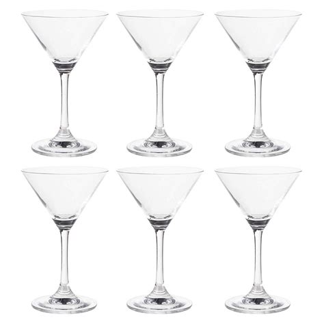 Martini Glasses 6 Set Clear Classic 5 Ounce Cocktail Glasses