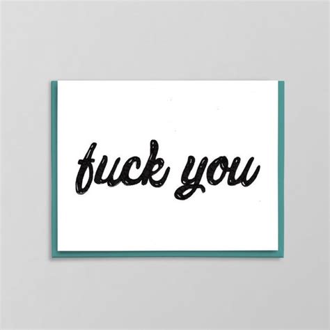 Fuck You Greeting Cards Etsy