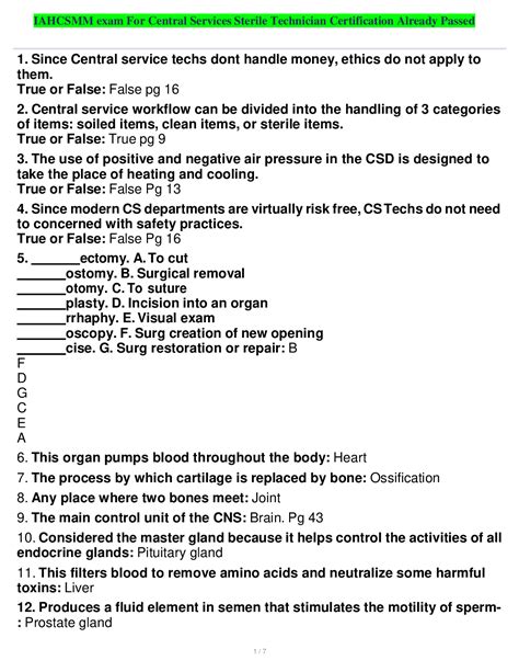 Sterile Processing Bundled Exams Questions And Answers With Verified Solutions Browsegrades