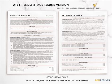 Simple Ats Friendly Resume Template Pink Color Editable Resume For