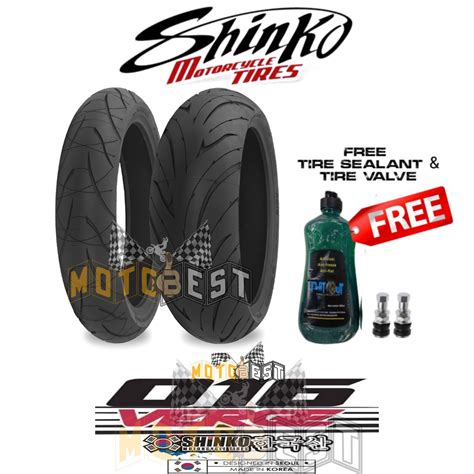 Shinko Verge Scooter Tire W Free Tire Sealant Valve