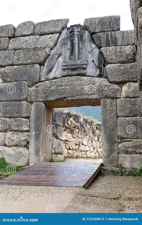 The Lion Gate at Mycenae, the only Known Monumental Sculpture of Stock ...