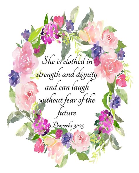 Proverbs 31 25 She Is Clothed In Strength And Dignity Printable Art