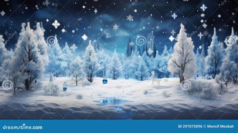 Enchanting Winter Wonderland A Festive Christmas Scene With Snowflakes