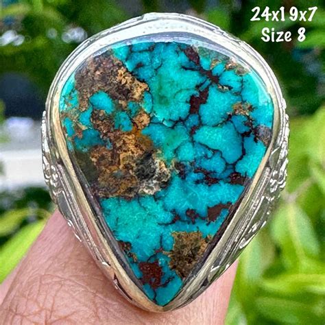 Jual Cincin Batu Akik Natural Pirus Persia Jumbo Asli Alam Shopee