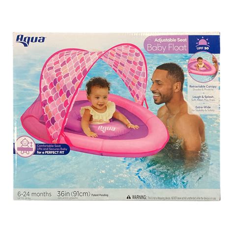 Aqua Adjustable Seat Retractable Canopy Splash and Play Baby Float ...