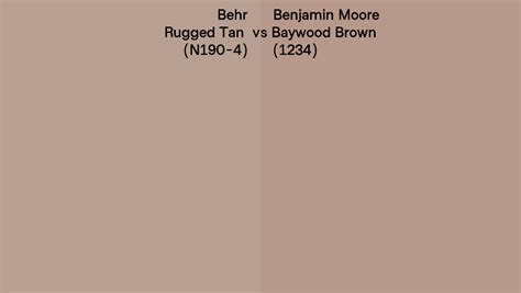 Behr Rugged Tan N190 4 Vs Benjamin Moore Baywood Brown 1234 Side By