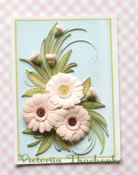 Gerbera Daisies Birthday Quilling Card Love Quilling Card Easter