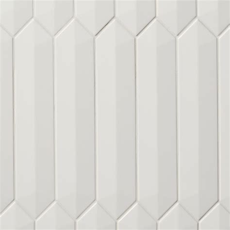 Kent White 3x12 Contour 3D Picket Polished Ceramic Wall Tile Wall