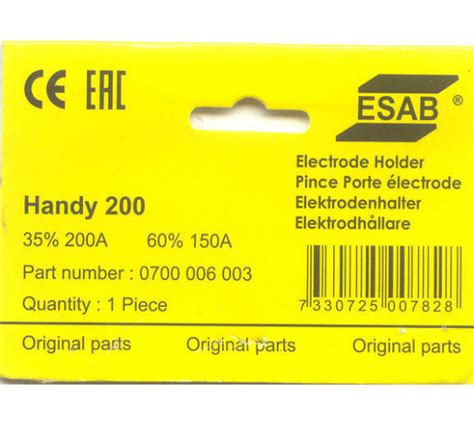 Электрододержатель Handy 200 (200 А) для MMA-сварки ESAB СВ000005609 ...