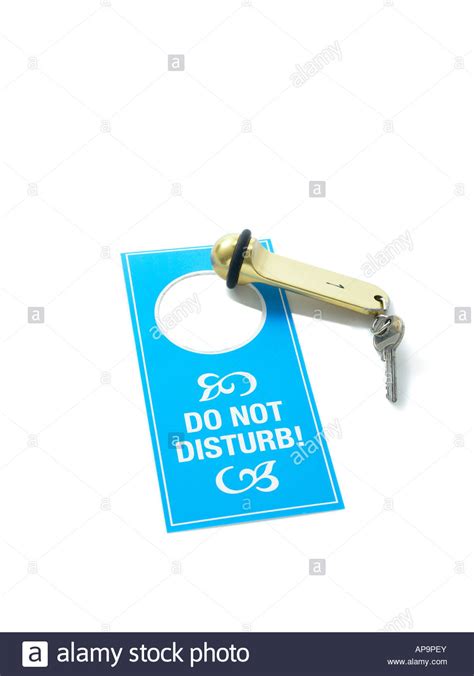 Hotel Key And Do Not Disturb Sign Stock Photo Alamy