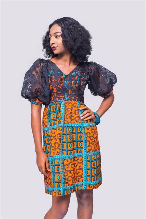 Organza And Ankara Blend Stylish Dress Ankara Dress African Print