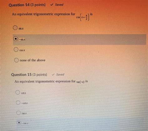 Solved Question 1 1 Point Saved The Radian Is An