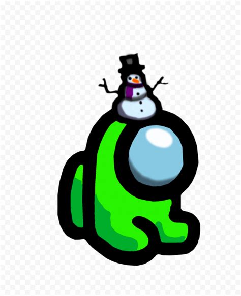 HD Purple Among Us Crewmate Character With Snowman Hat On Top PNG Citypng