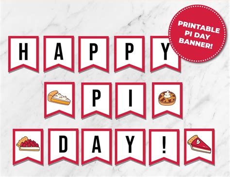 Happy Pi Day Banner Printable Bunting For Pi Day Decor Etsy