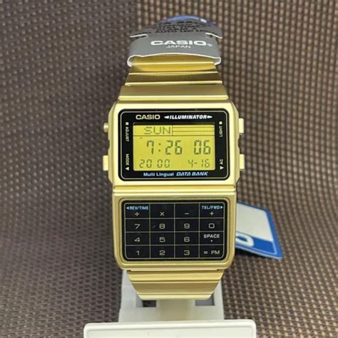 CASIO DBC 611G 1D DATABANK Calculator Gold Tone Stainless Steel Digital