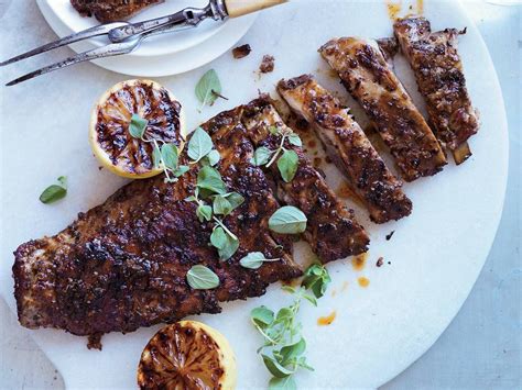 Greek Style Pork Spareribs With Grilled Lemons Recipe Recipe Recipes Pork Spare Ribs